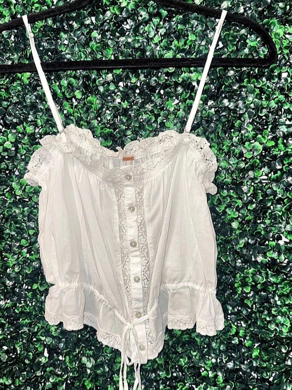 Free People Adella Cami Lace Trim White Medium